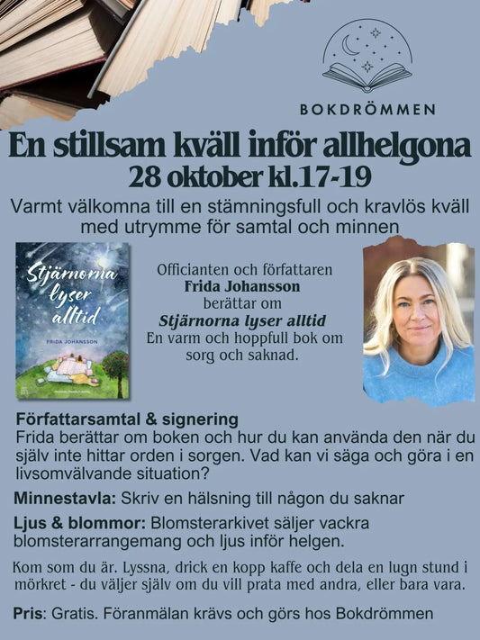 Välkommen till en stillsam kväll inför allhelgona dem 28:e oktober kl 17 -1 9