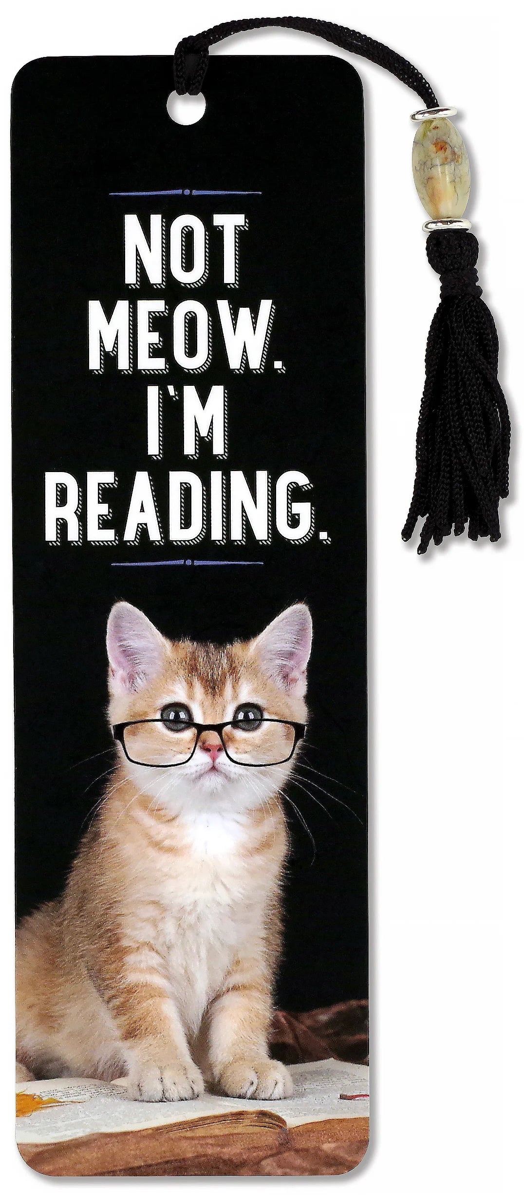 Bokmärke med tofs - Not Meow. I'm Reading.