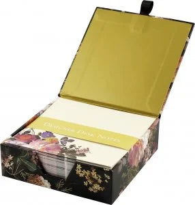 Anteckningsblad i box - Midnight Floral (Flame Tree Publishing)