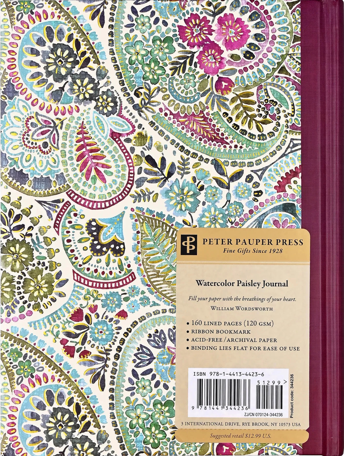 Anteckningsbok A5 - Watercolor Paisley Journal