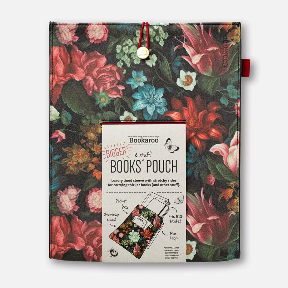 Bookaroo - Books & Stuff Pouch / Bokskydd & Fodral (Dark Floral)