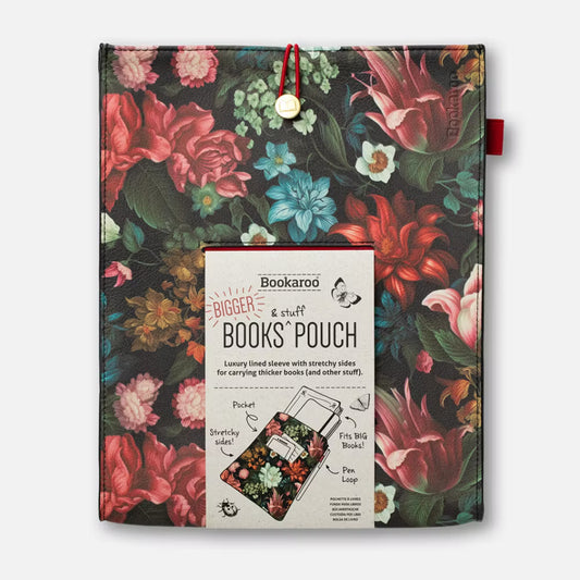 Bookaroo - Books & Stuff Pouch / Bokskydd & Fodral (Dark Floral)